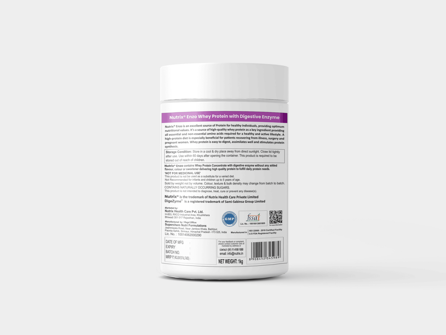 Nutrix Enzo Protein 907g (2Lb)