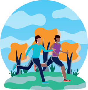 People exercising